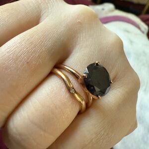 2.75 CT Black Diamond Engagement Ring – 14k Rose Gold Handmade Solitaire Bridal